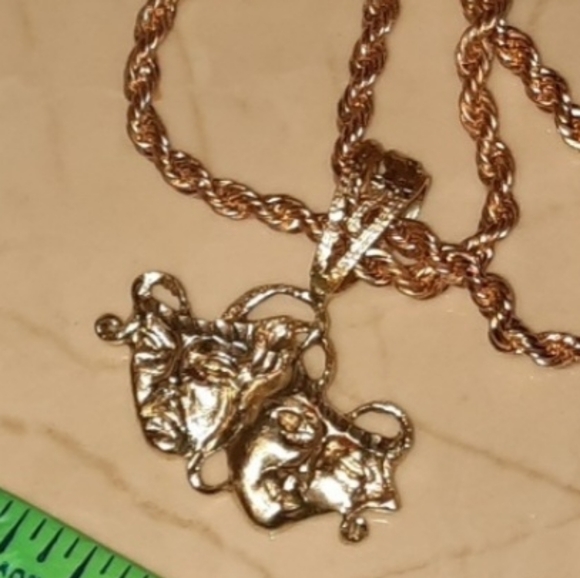 Kay Jewelers Other - HUGE! MEN'S SEXY AUTHENTIC SOLID 14K YELLOW GOLD COMEDY TRAGEDY CHARM PENDANT